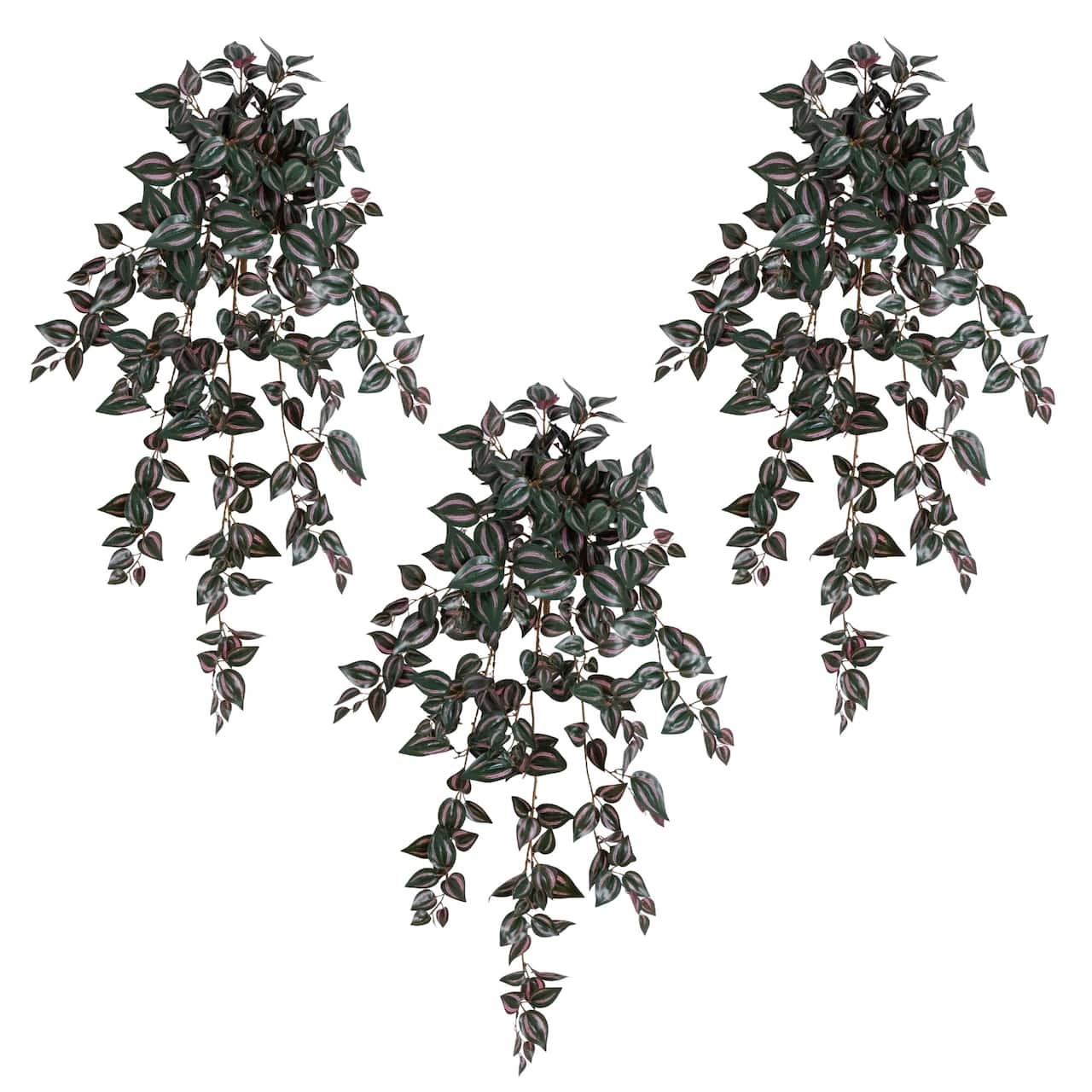 41" UV Resistant Artificial Wandering Jew Hanging Plant (Indoor/Outdoor)- Set of 3